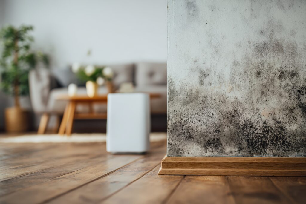 Moldy wall in a living room (3)