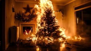 Sapin de Noël : en une minute, votre maison peut prendre feu ! (vidéo)