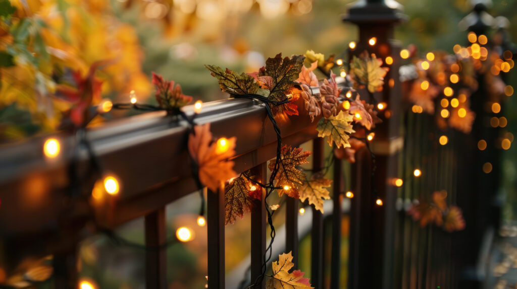 Autumn Lights on a Railing