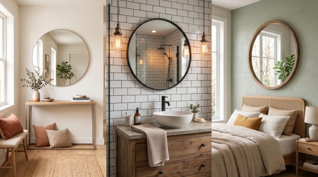rounded mirror